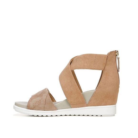New! DR. SCHOLL'S Golden Hour Microfiber Gladiator Sporty Wedge Sandals Shoes - Picture 2 of 5
